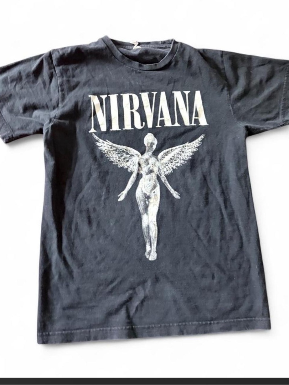 Classic Black Tee with White Band Lettering